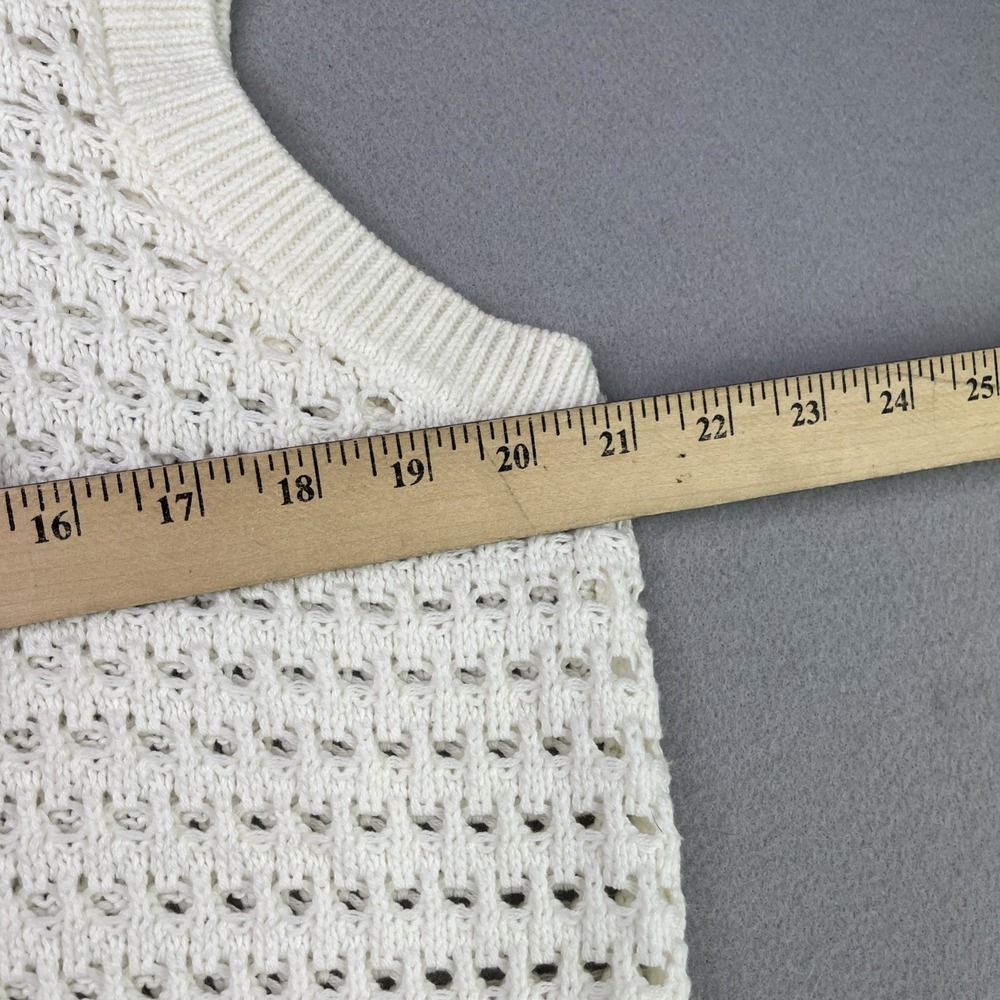 Simply Southern Womens XL Cream Open Knit Sweater Vest 1/4 Zip Sleeveless - Picture 8 of 13